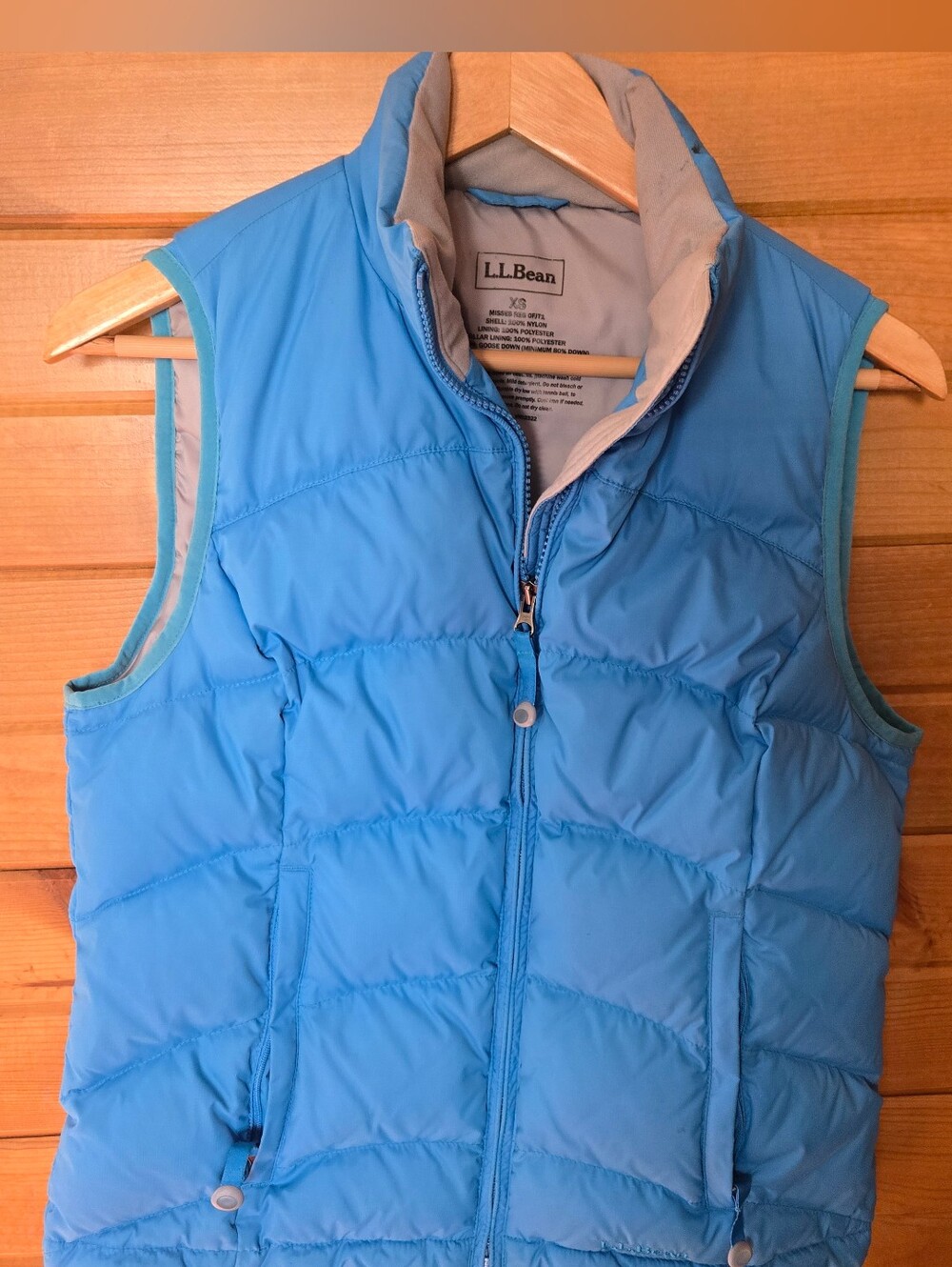 L.L. Bean Women's Sky Blue Quilted Down Puffer Vest Xs/s